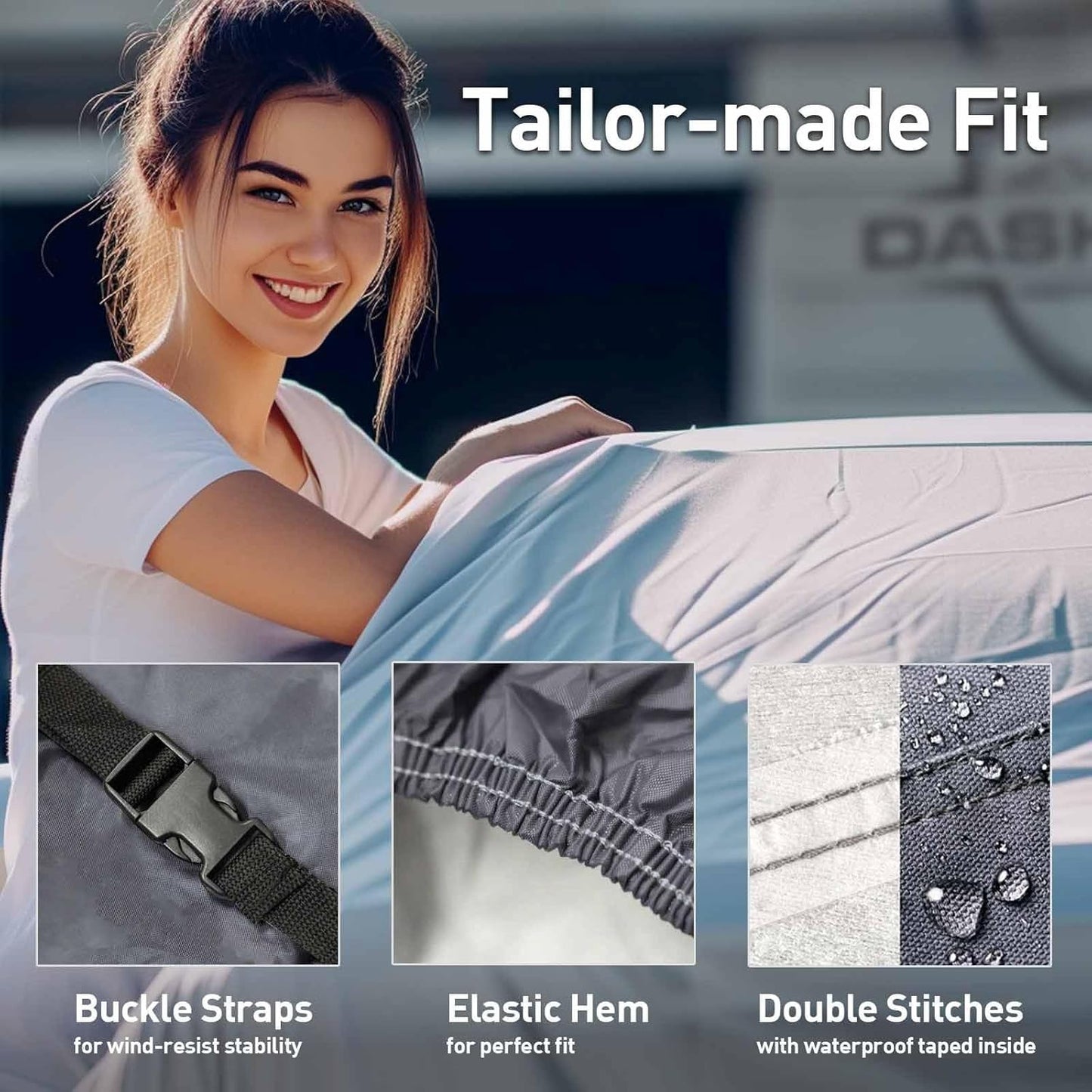 DaShield Ultimum Series Cadillac DeVille 1986-1992 Sedan All Weather Protection Semi Custom Fit Dust, Sun, Snow, Rain Protection Indoor Outdoor