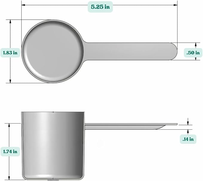 63 mL (63 CC | 2.13 Oz.) Long Handle Scoop for Measuring Coffee, Pet Food, Grains, Protein, Spices and Other Dry Goods (Pack of 100)