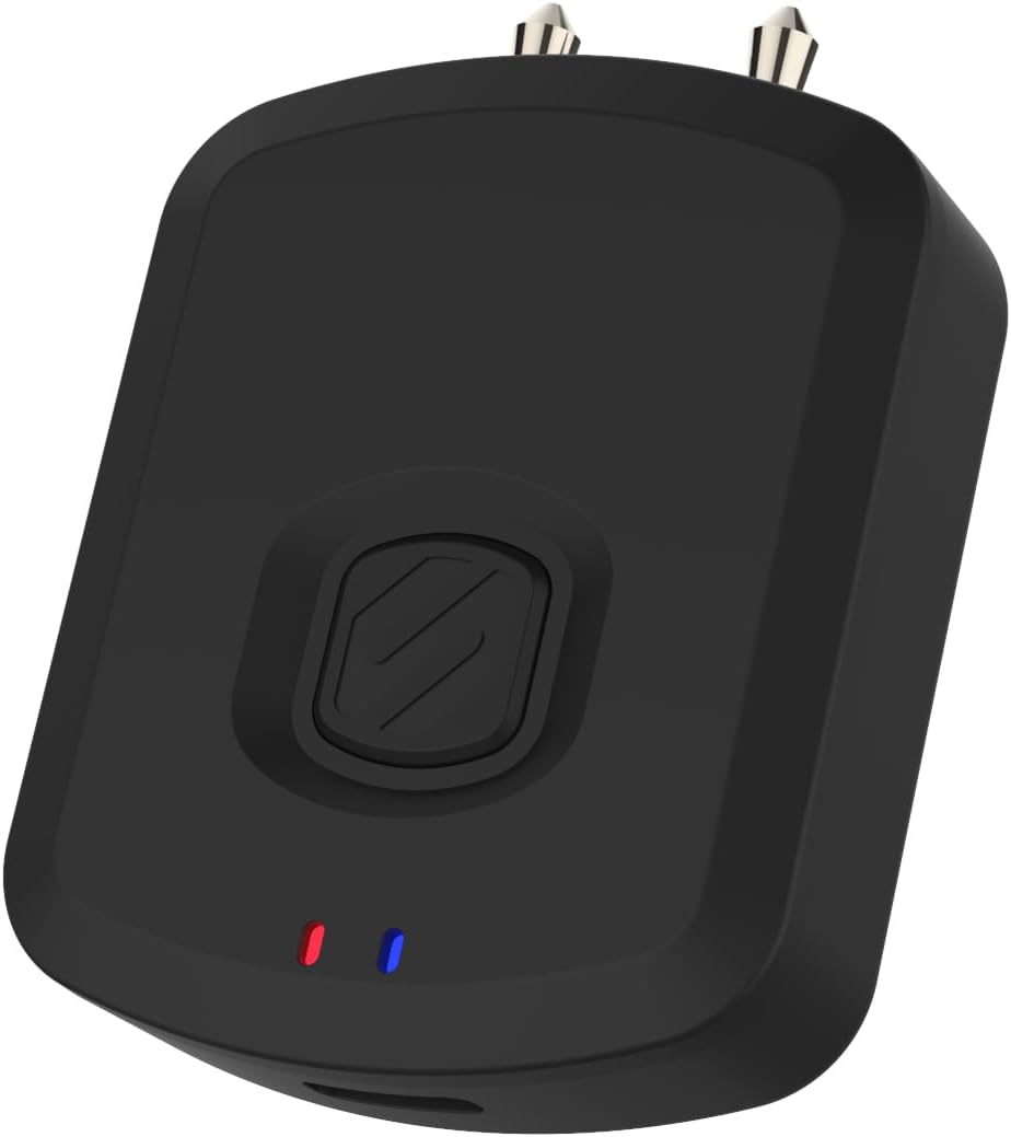 Scosche BTT-SP FlyTunes Universal Portable Bluetooth 4.1 Wireless Audio Transmitter for Use with AirPods, Earbuds/Headphones, TV’s and More - Black
