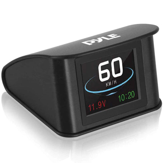 Pyle Universal Vehicle Smart HUD Display - 2.6" Digital Mini Car Dashboard Heads Up Windshield Speedometer Projector System w/ GPS Navigation Compass, Displays Speed, Distance, Time and More - PHUD19