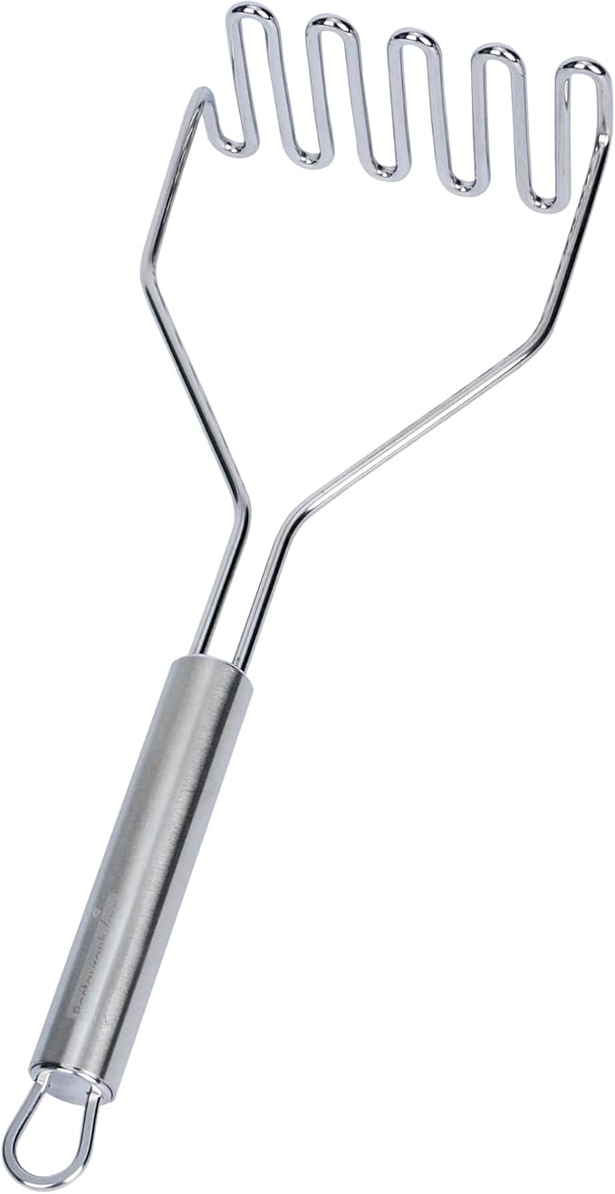 Restaurantware-German Standard Wire Mashers With Ergonomic Handle, 24 Heavy-Duty Potato Mashers - Dishwashable, Durable, Stainless Steel Food Mashing Tool, For Avocado, Beans, Sweet Potatoes, And More
