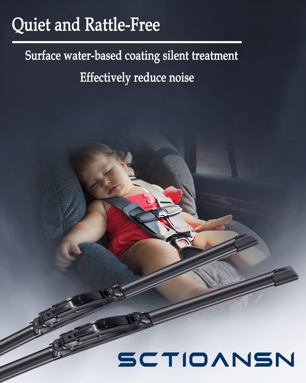 3 Wipers Set for Infiniti QX70 2014-2017, Windshield Wiper Blades Original Equipment Replacement Front and Rear- 24"/19"/14B" (Pack of 3) J- HOOK