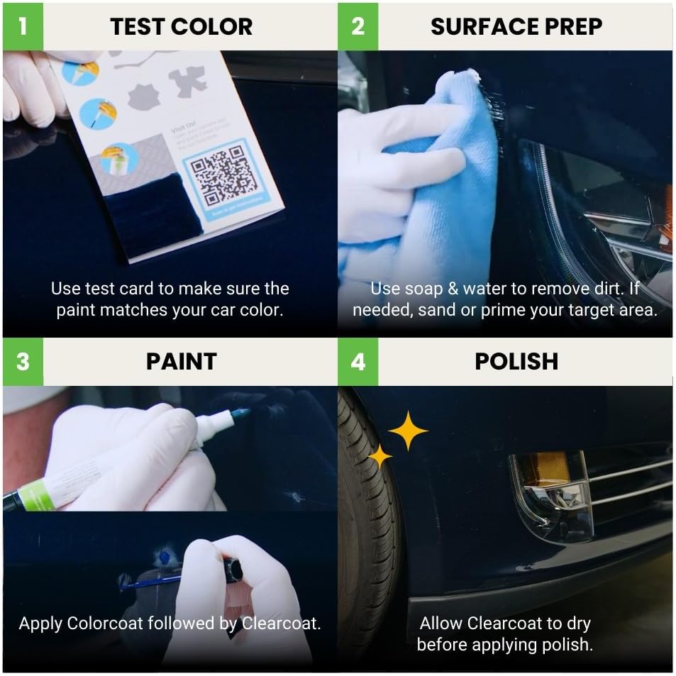TouchUpDirect 8W6 Parisian Night Pearl Compatible with Toyota Exact Match Touch Up Paint Combo - Preferred Kit