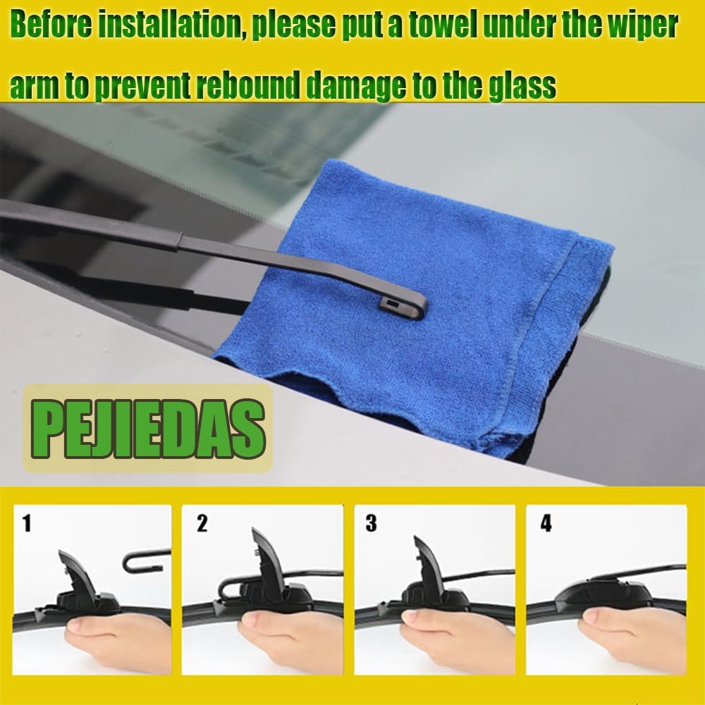 OEM Quality Front Wiper Blades, Replacement for Jeep Grand Cherokee 2018-2011/Honda Pilot 2015-2009/Toyota Tacoma 2016-2005,OE Original Style (22 Inch + 21 Inch Front Wiper Blades)