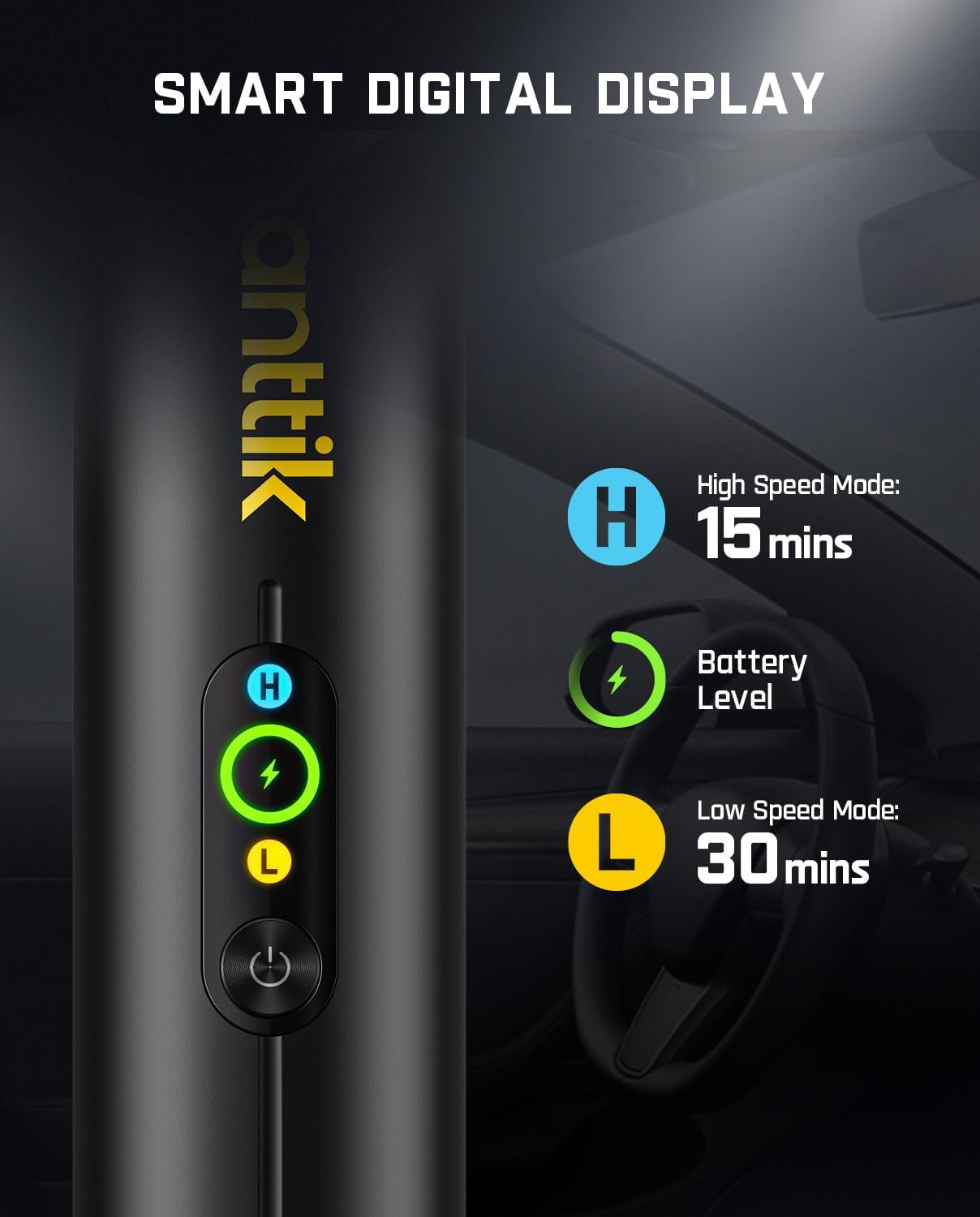 Fanttik Slim V10 APEX Cordless Car Vacuum, 4-in-1 Portable Mini Handheld Vacuum, 19000pa Suction Power, Upgraded Smart Digital Display, 2 Suction Modes for Car, Office Desk, Keyboards (Black)