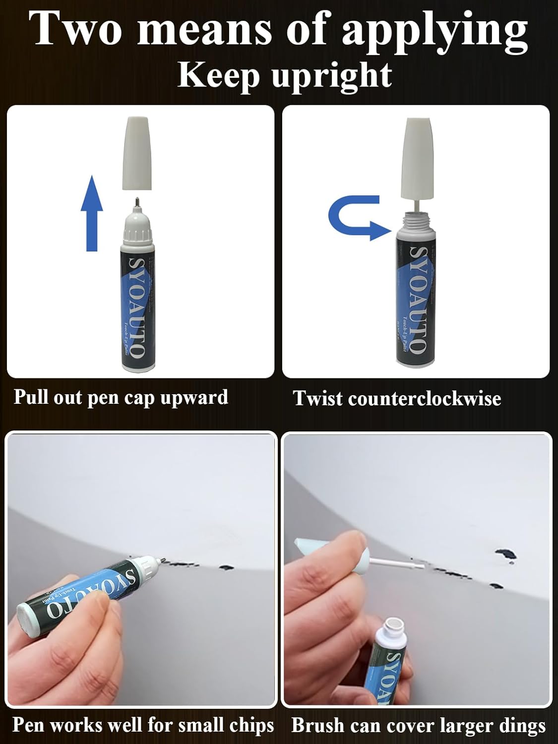 SYOAUTO Magnetic Gray 1G3 Touch Up Paint Fit for Toyota Auto Touch up Paint Scratch Repair Pen Brush and Tip 2 in 1 Magnetic Gray