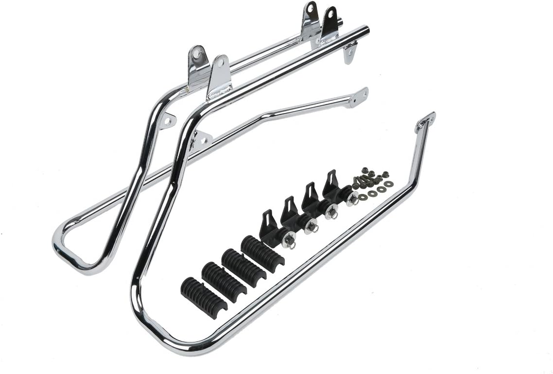 XFMT Matte Black Hard Saddlebags Saddle Bags Trunk W/Chrome Conversion Brackets For Harley Softail Heritage Classic Deluxe 1984-2017