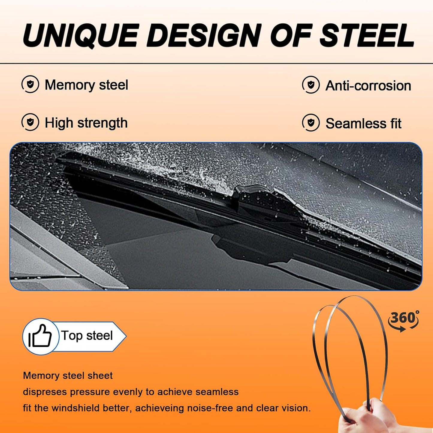 HULADAED® 28'' 28'' 12'' Windshield Wipers Replacement for Focus 2018 2017 2016 2015 2014 2013 2012,Silicone Front Rear Wiper blades for MY Car-All Weather & Quiet(3 PACK)