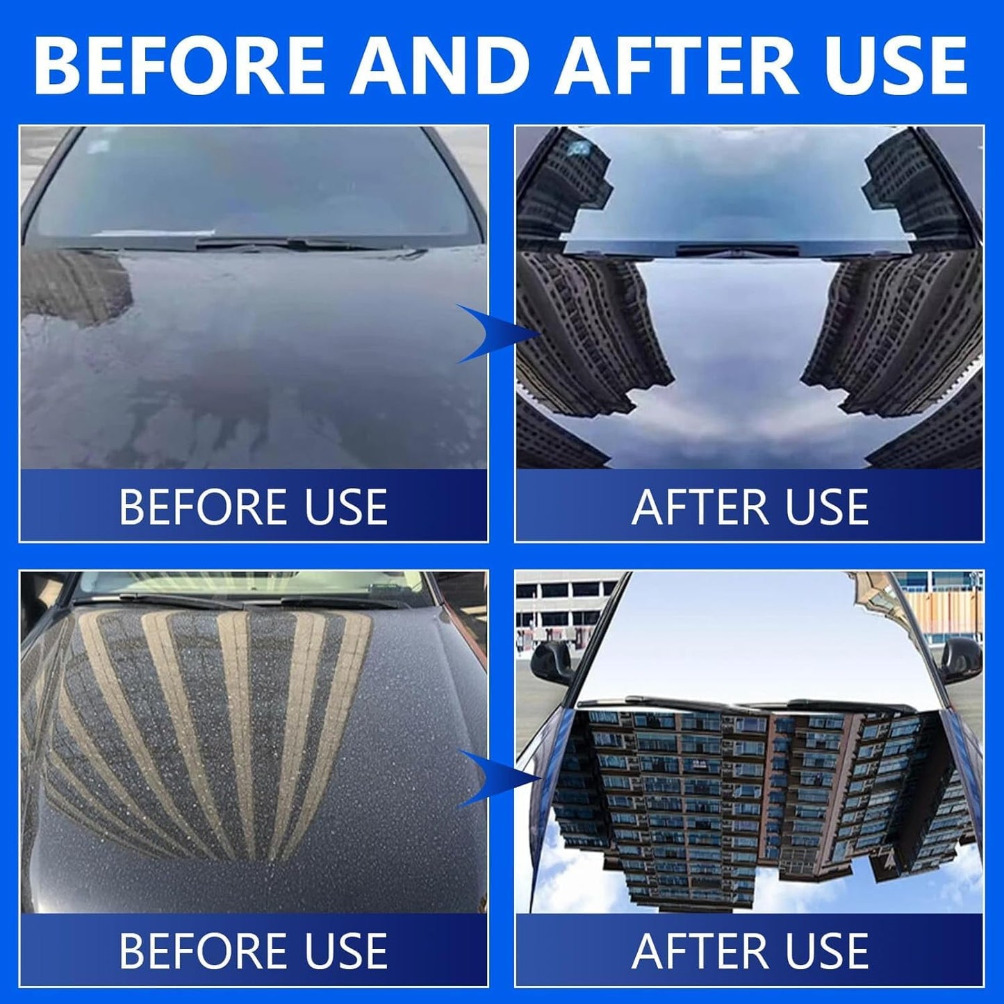 Car Coating Spray Set, Quick Effect Coating Agent, Quickly Coat Car Wax, Scratch Wax Polish Spray Extremely Hydrophobic, Oil Film Emulsion Glass Cleaner (1PCS+Sponge+Cloth)