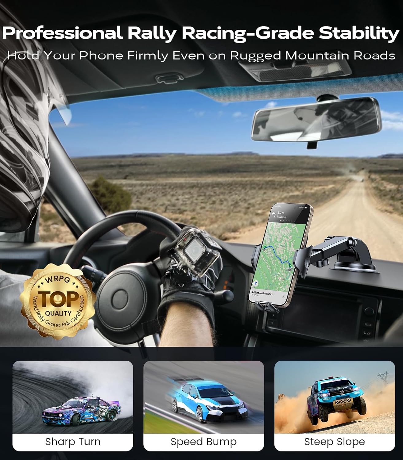 VICSEED [True Strongest Suction] [Pro Rally Racing-Grade] Phone Holders for Your Car 2025 Upgraded Car Phone Holder Mount Truck Stand Cradle for iPhone 16 Pro Max Samsung All Phones, Light Blue