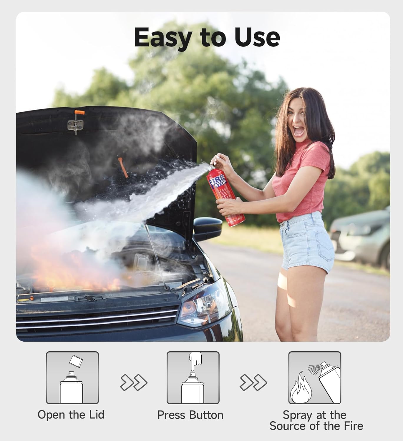 Fire Extinguisher 4-Pack with Mount Brackets，Portable for Home, Kitchen, Car, Boat，BBQ -Multi-Purpose Fire Protection