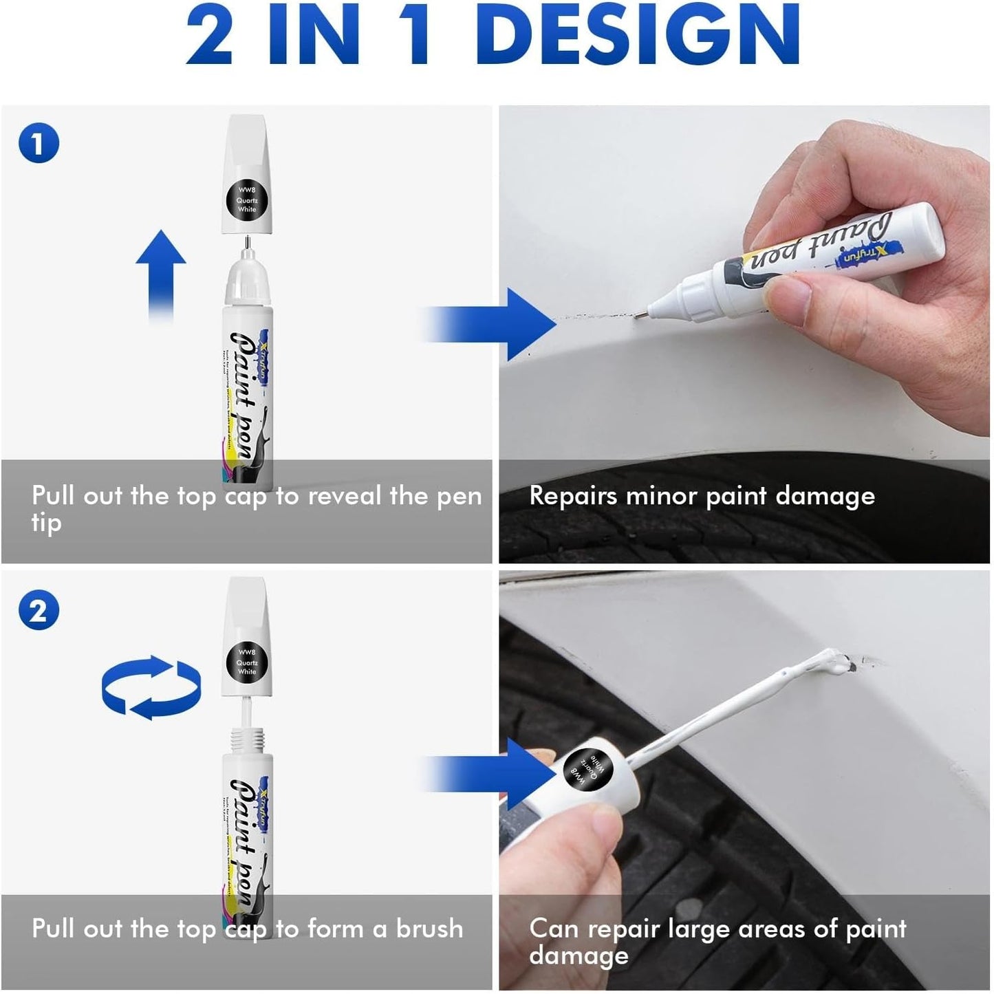 Hampton Gray (NT2) Touch Up Paint Compatible with Hyundai, DIY Car Paint Scratch Repair, Automotive Paints, Quick & Easy Fix Scratch Repair for Santa Cruz/Santa Fe/Sonata