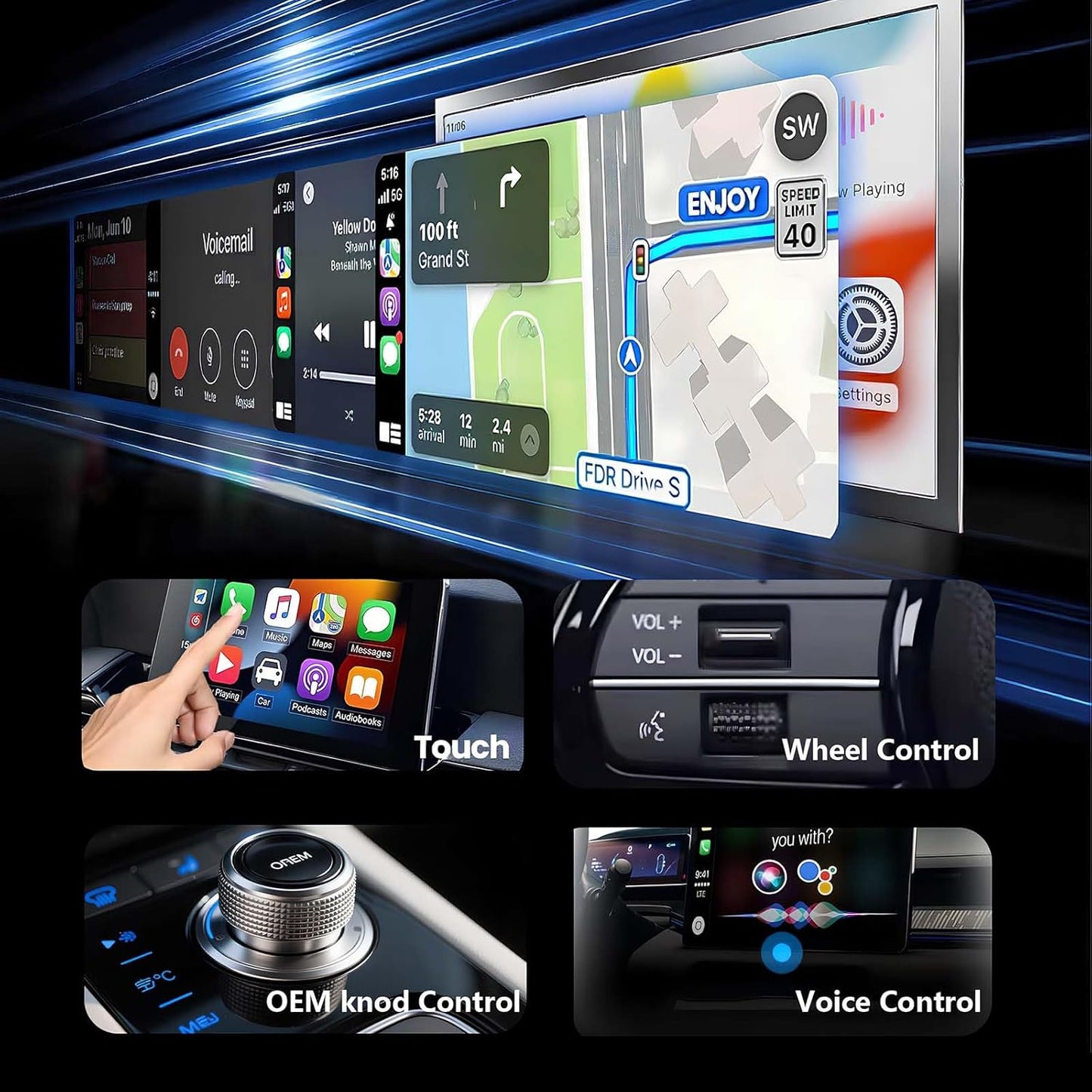 Wireless Adapter Convert Wired to Wireless for CarPlay＆Android Small Size, Plug and Play, Fast and Stable Connection