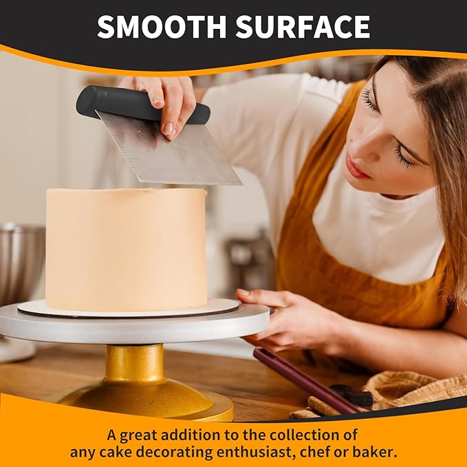 ALLTOP Bench Scraper & Chopper for Kitchen - Ideal Baking Essential Utensil,Stainless Steel Pastry/Dough/Food Cutter Tool for Cake Pizza Bread,Cooking - 1 Pack,Black