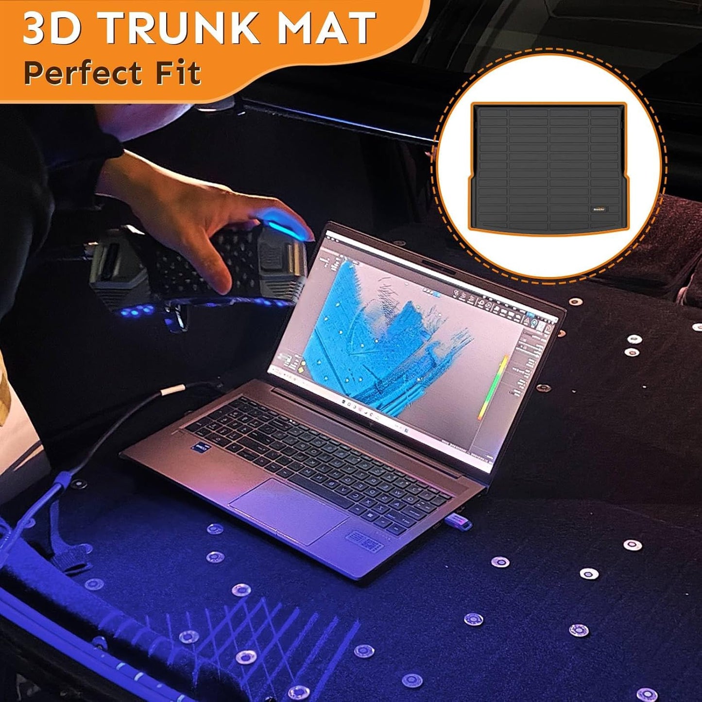 Binmotor-Floor Mats for Toyota Corolla 2009-2013, Front & 2nd Row, TPE All Weather Car Accessories Mats for Toyota Corolla Custom Fit for Corolla Floor Liners Waterproof Car Mats