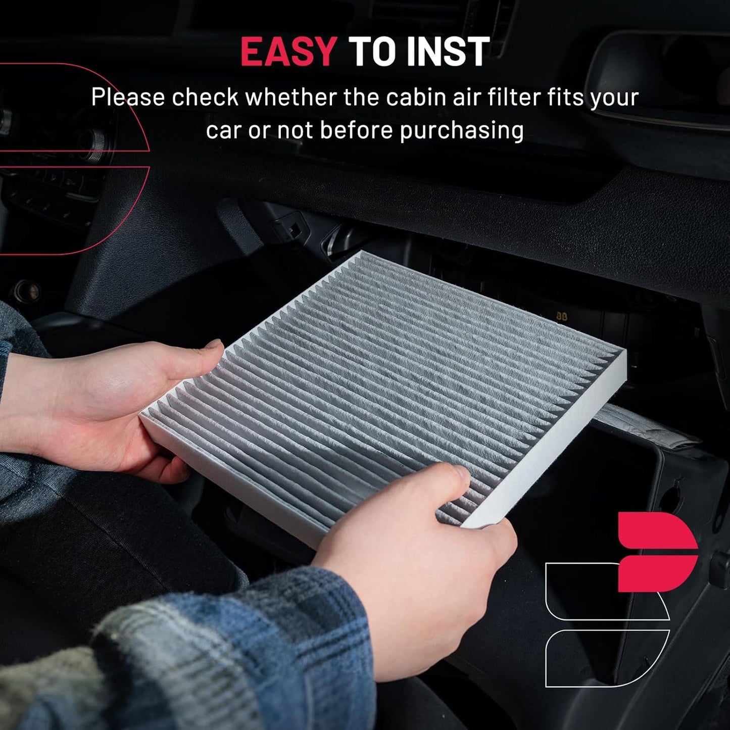 BDFHYK Cabin Air Filter with Activated Carbon Compatible with Chevry Spark, Trax, Sonic, Cruze, Spark EV, Cruze, Malibu, Malibu, Orlando, Compatible with Buick Encore, LaCrosse, Cascada, Regal,Verano