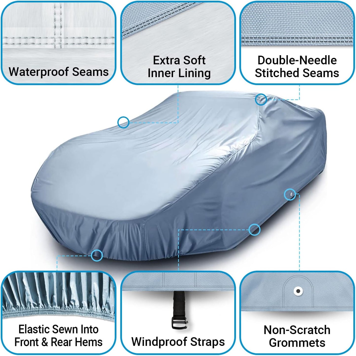 iCarCover Premium Car Cover for 1950-1953 Buick Super 2-Door Heavy Duty Waterproof All-Weather Automobiles Custom Fit Indoor Outdoor UV Snow Protection Covers with Straps and Bag