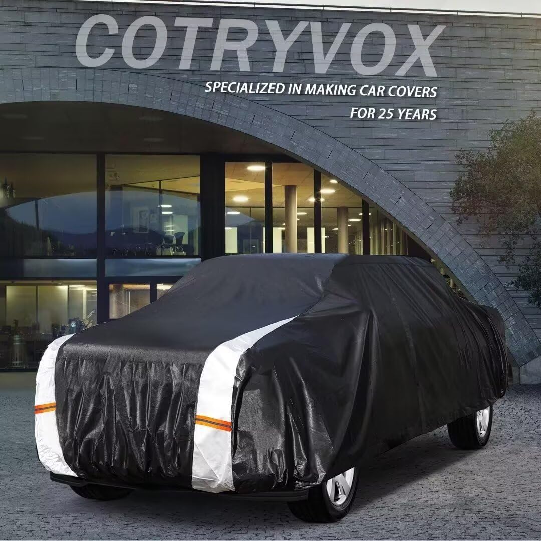 Toyota Tundra Truck Cover Custom Fit 2021-2026 Double Cab/CrewMax Cab Short Bed(5.5'-6.5') with Door Zipper, 10 Layers Pickup Truck Cover Waterproof All Weather, Car Tarp for Wind Dust Sun Protector.