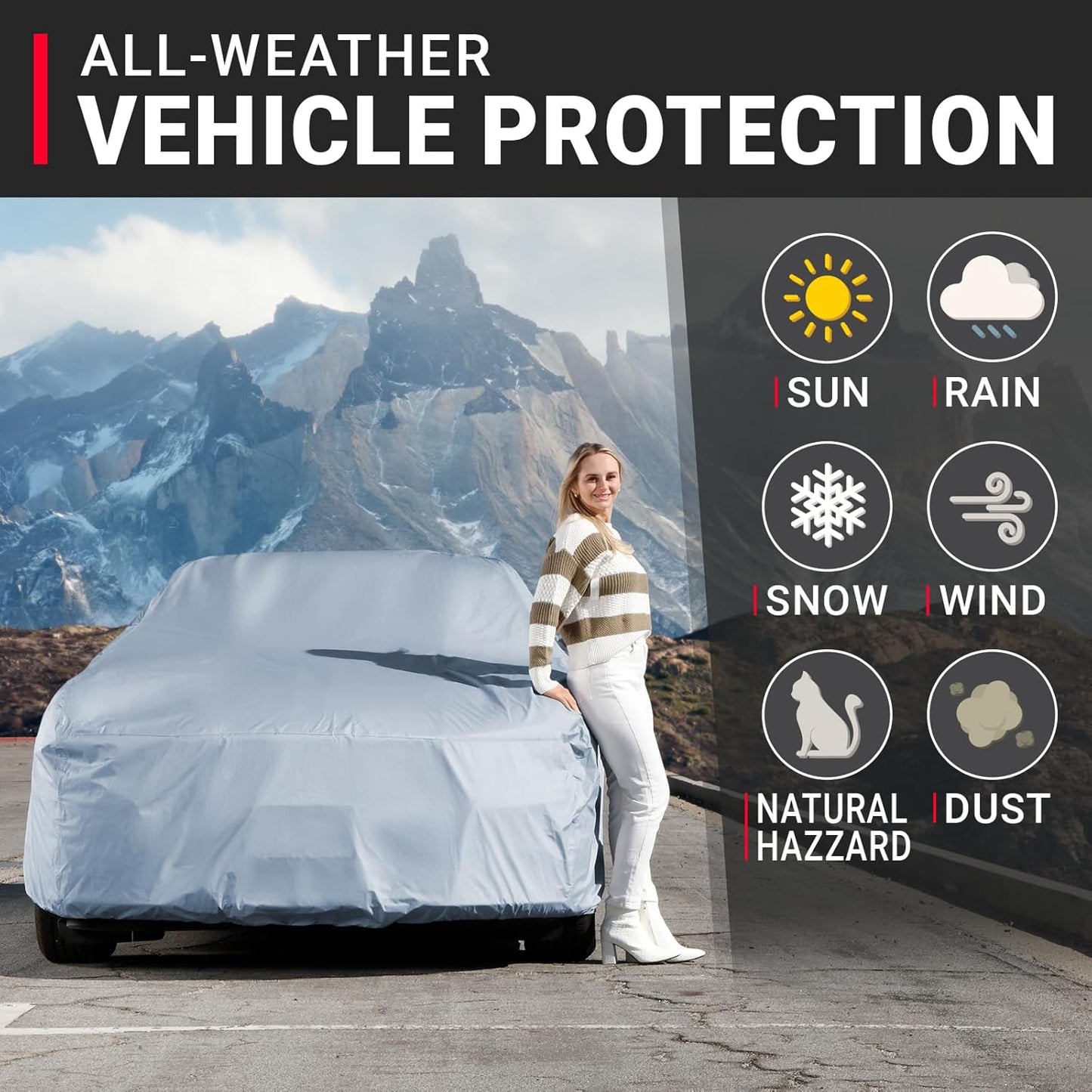 iCarCover Premium Car Cover for 1992-1999 Buick Lesabre Heavy Duty Waterproof All-Weather Automobiles Custom Fit Indoor Outdoor UV Snow Protection Covers with Straps and Bag