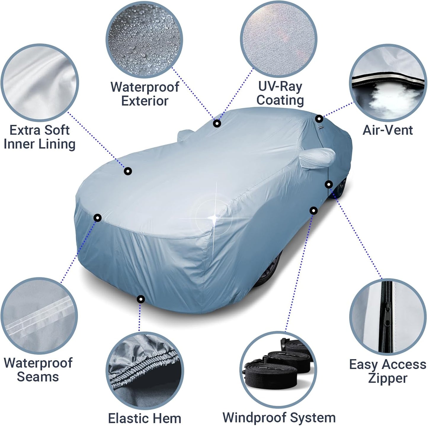 iCarCover Premium Car Cover for 1988-2020 Buick Regal Heavy Duty Waterproof All-Weather Automobiles Custom Fit Indoor Outdoor UV Snow Protection Covers with Straps and Bag