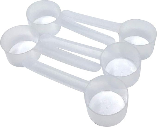 1/4 Cup (4 Tablespoon | 2 Oz. | 60 mL) Long Handle Scoop for Measuring Coffee, Pet Food, Grains, Protein, Spices and Other Dry Goods (Pack of 5)