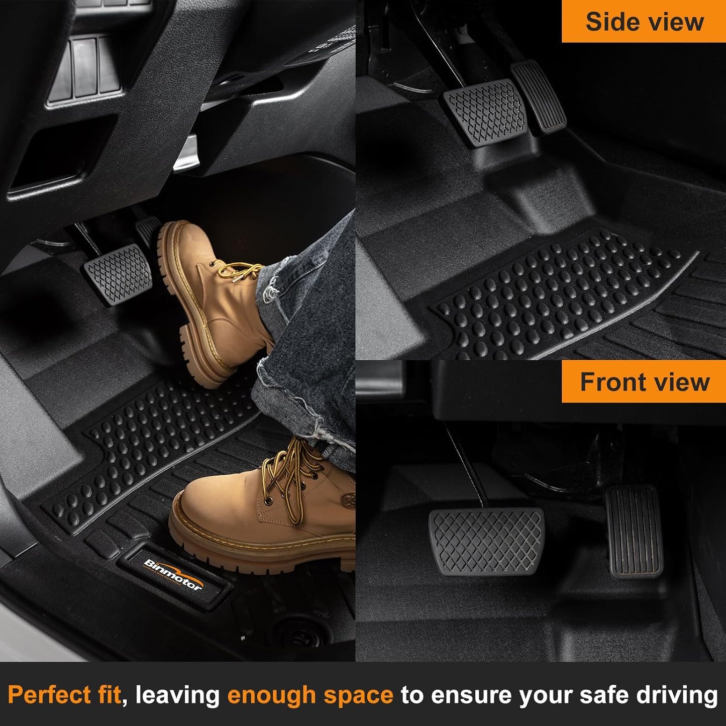 Binmotor-Floor Mats Cargo Liner Full Set for 2017-2024 Mini Countryman F60(Not for Manual Transmission),Waterproof TPE Rubber Liners for Mini Countryman Trunk Liner Accessories Mats