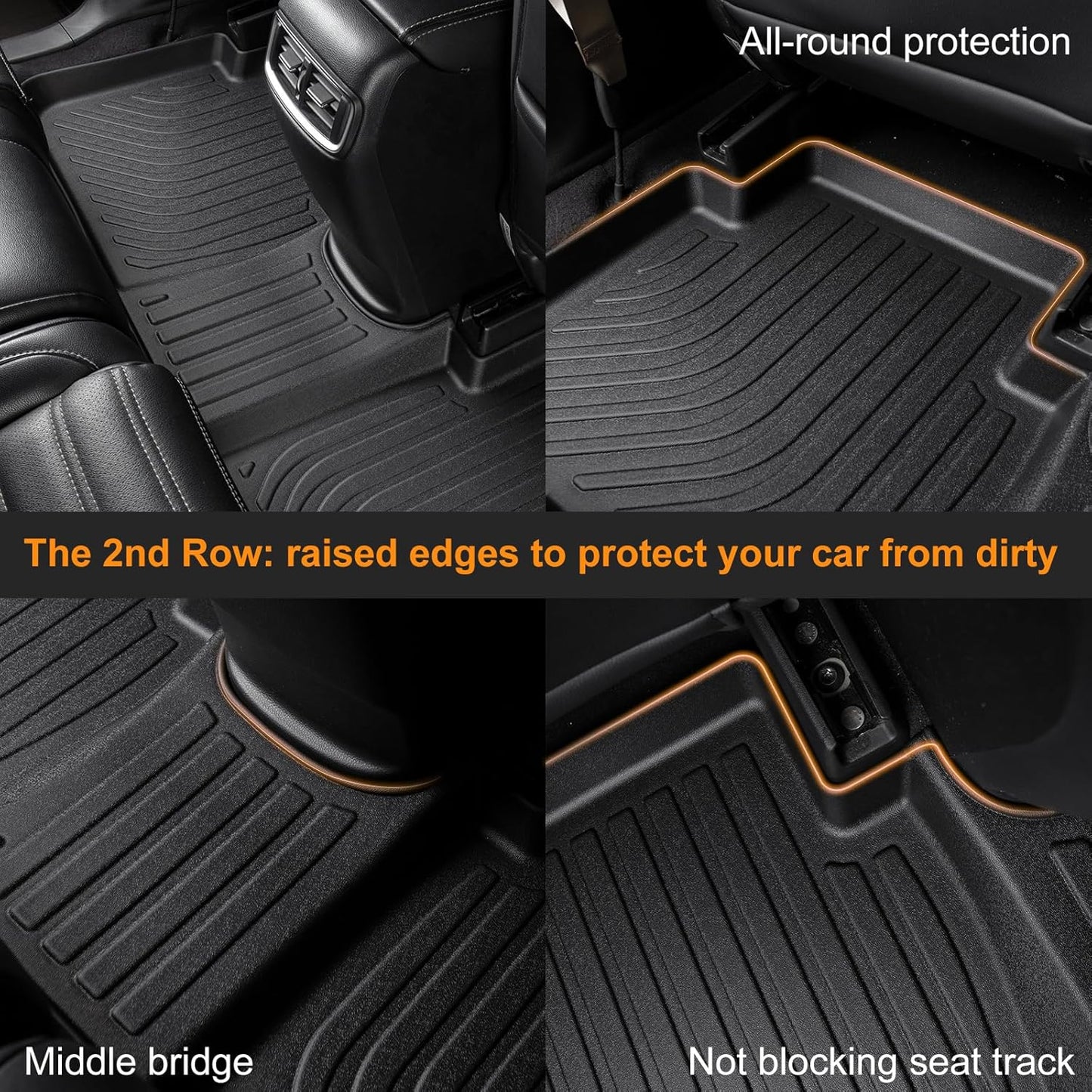 Binmotor-Floor Mats Cargo Liner Full Set for 2025 Mini Countryman(Not for SE/Electric Version), All Weather Car Mat Rubber Mat for Mini Countryman Trunk Liner Accessories Mats