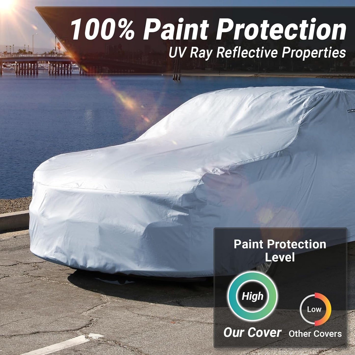 iCarCover Premium Car Cover for 1962-1970 Chevy Impala Wagon Heavy Duty Waterproof All-Weather Automobiles Custom Fit Indoor Outdoor UV Snow Protection Covers with Straps and Bag