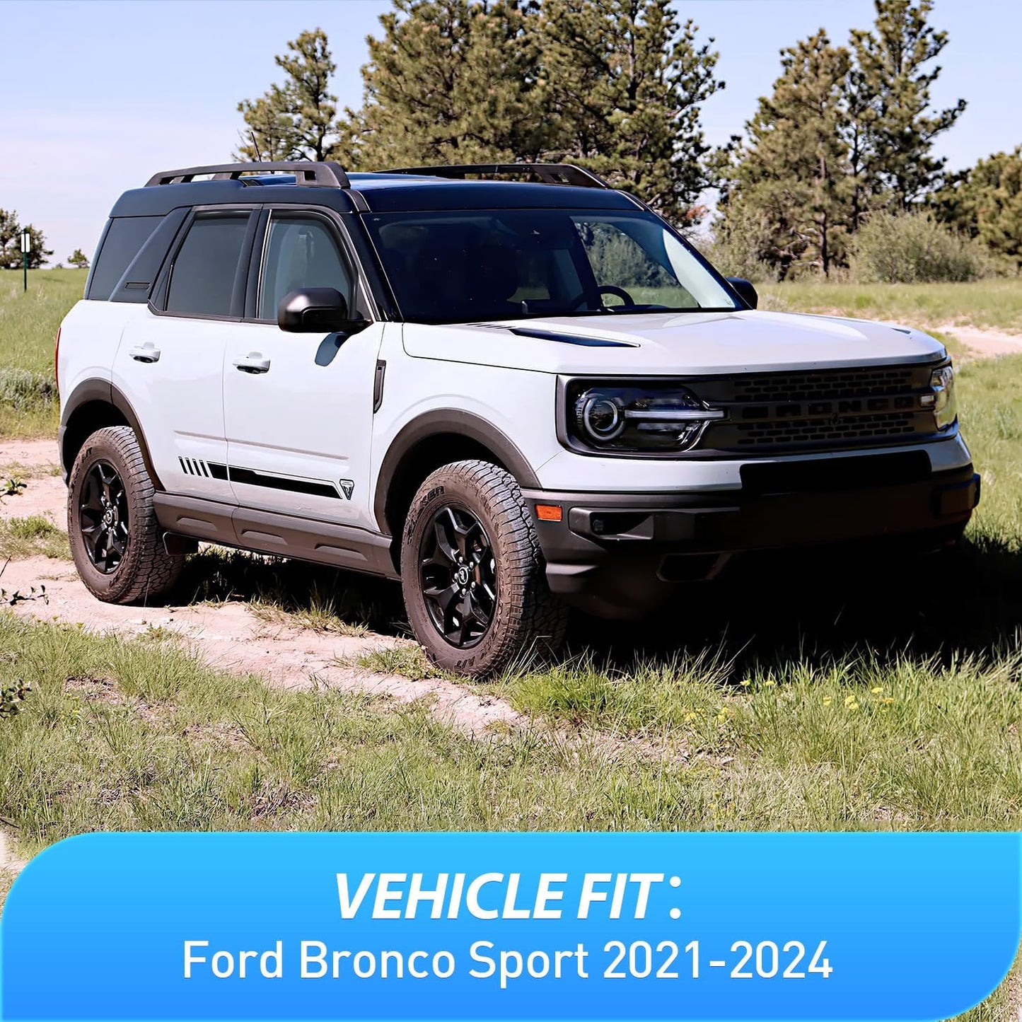 Nilight in Channel Rain Guards for Ford Bronco Sport 2021 2022 2023 2024 Original Window Deflectors,Vent Window Visors-4PCS