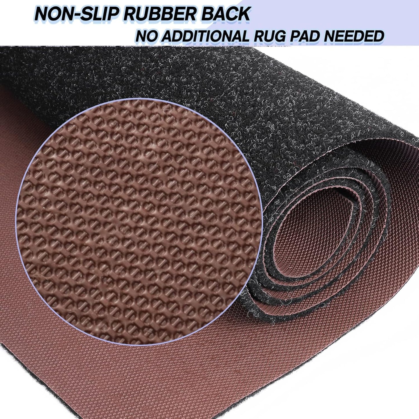 Custom Size Backed Non-Slip Area Rugs Runner, Easy Clean, Waterproof Runner Rugs for Hallway Entryway, Kitchen, Laundry, 4FT x 16FT, Black