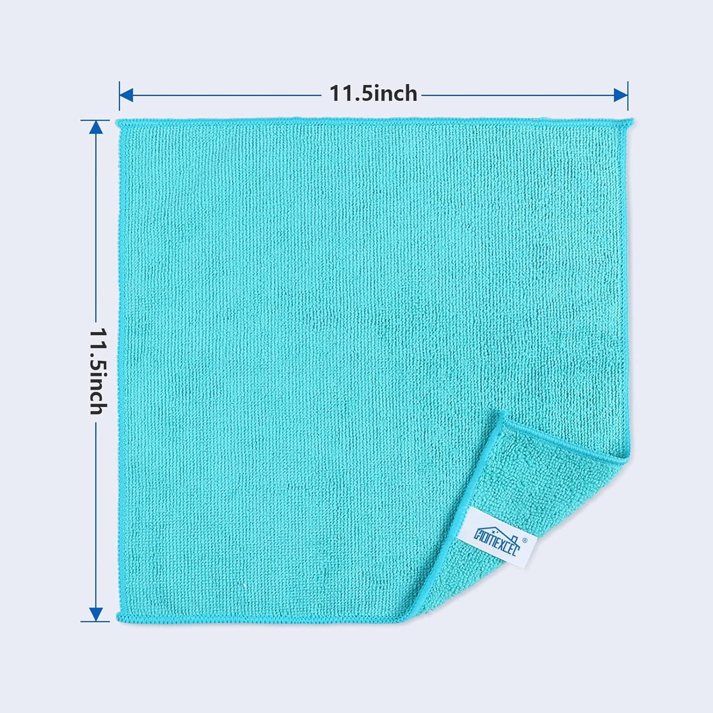 HOMEXCEL Microfiber Cleaning Cloth, 24 Pack Cleaning Rags, Cleaning Towels with 4 Color Assorted, 11.5"X11.5"(Green/Blue/Yellow/Pink)