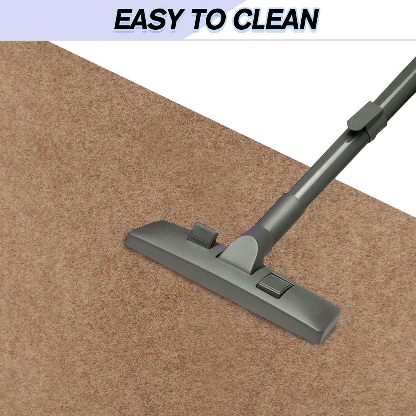 Custom Size Backed Non-Slip Area Rugs Runner, Easy Clean, Waterproof Runner Rugs for Hallway Entryway, Kitchen, Laundry, 4FT x 64FT, Beige