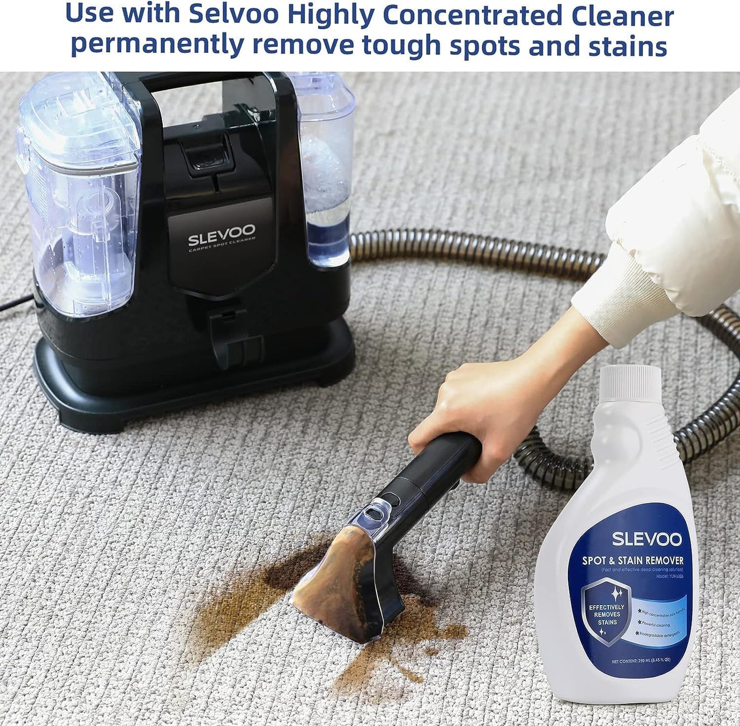 Carpet Cleaner Machine 10.5Kpa Strong Suction, 400W Powerful Motor, Portable Upholstery Cleaner with Spot and Stain Remover for Pet Accident, Rugs, Carpet and Upholstery