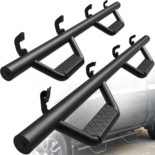 YITAMOTOR Drop Running Boards Compatible with 2007-2018 Chevy Silverado/GMC Sierra 1500 Crew Cab, 2007-2019 2500HD 3500HD Crew Cab Carbon Steel Side Steps Nerf Bars Rails