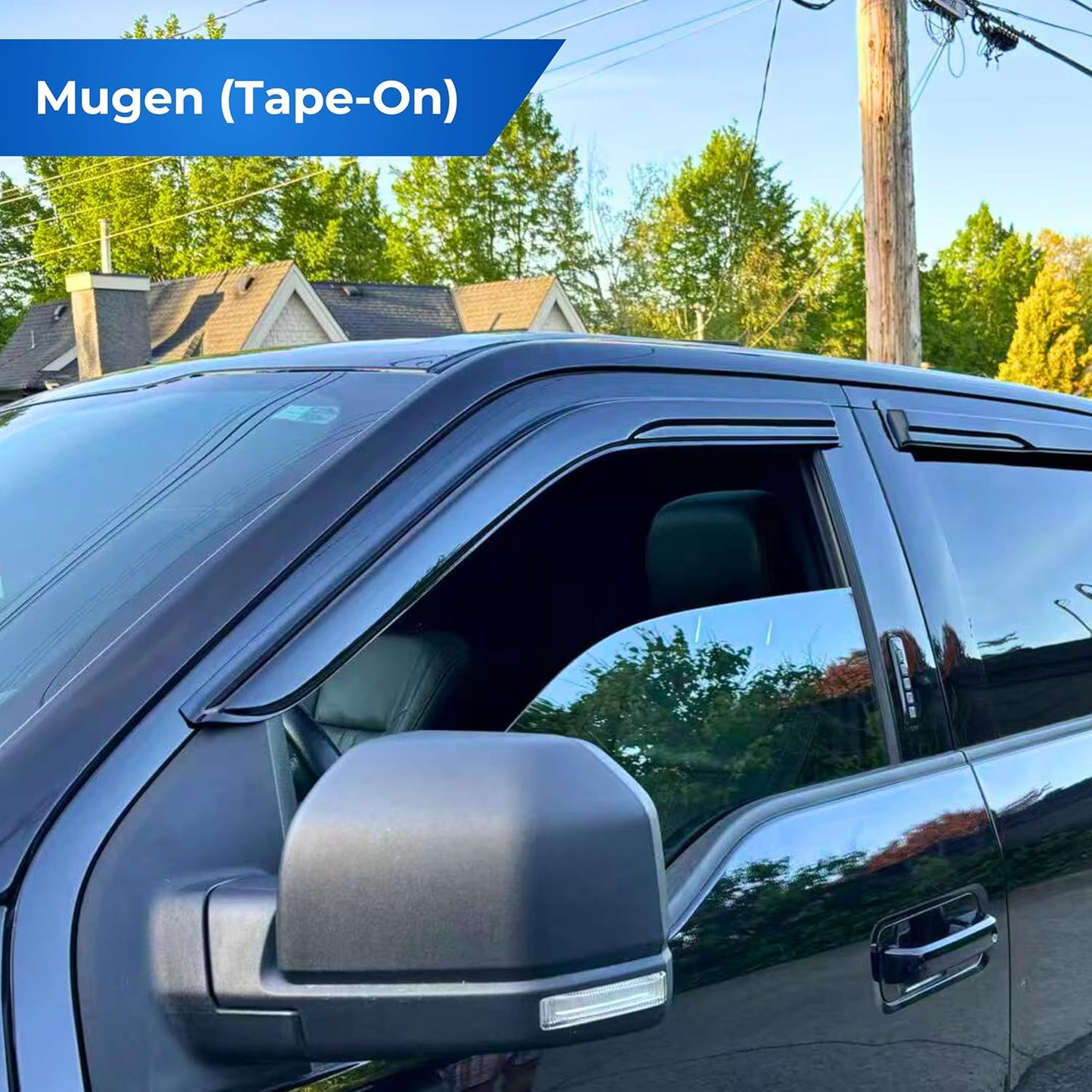 KPY Window Visor Compatible with Honda HR-V 2016-2022 (HRV), 4PC Rain Guard Side Window Vent Deflectors Tape-On Mugen Style, 2016 2017 2018 2019 2020 2021 2022