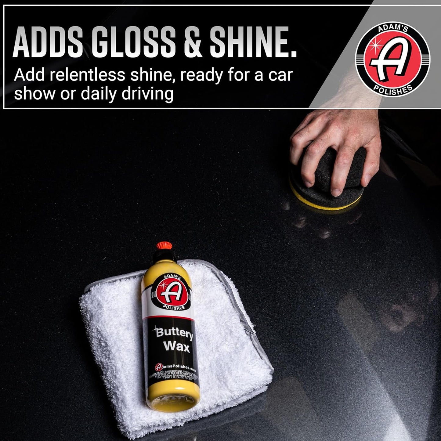Adam's Polishes Buttery Wax (16oz) - Premium Infused Carnauba Liquid Wet Car Wax For Shine, Polish & Top Coat Paint Protection | Car Wash Enhancer & Clay Bar Lubricant | Car Boat Motorcycle