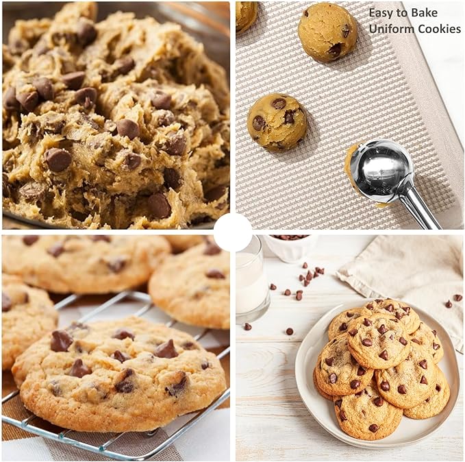 Ice Cream Scoop, Cookie Scoop, 4 Tbsp/ 60 ml/ 2 oz Cookie Scoops for Baking, 18/8 Stainless Steel Cookie Scooper for Baking, Ice Cream Scooper with Trigger Release, Cookie Dough Scoop (Mint)