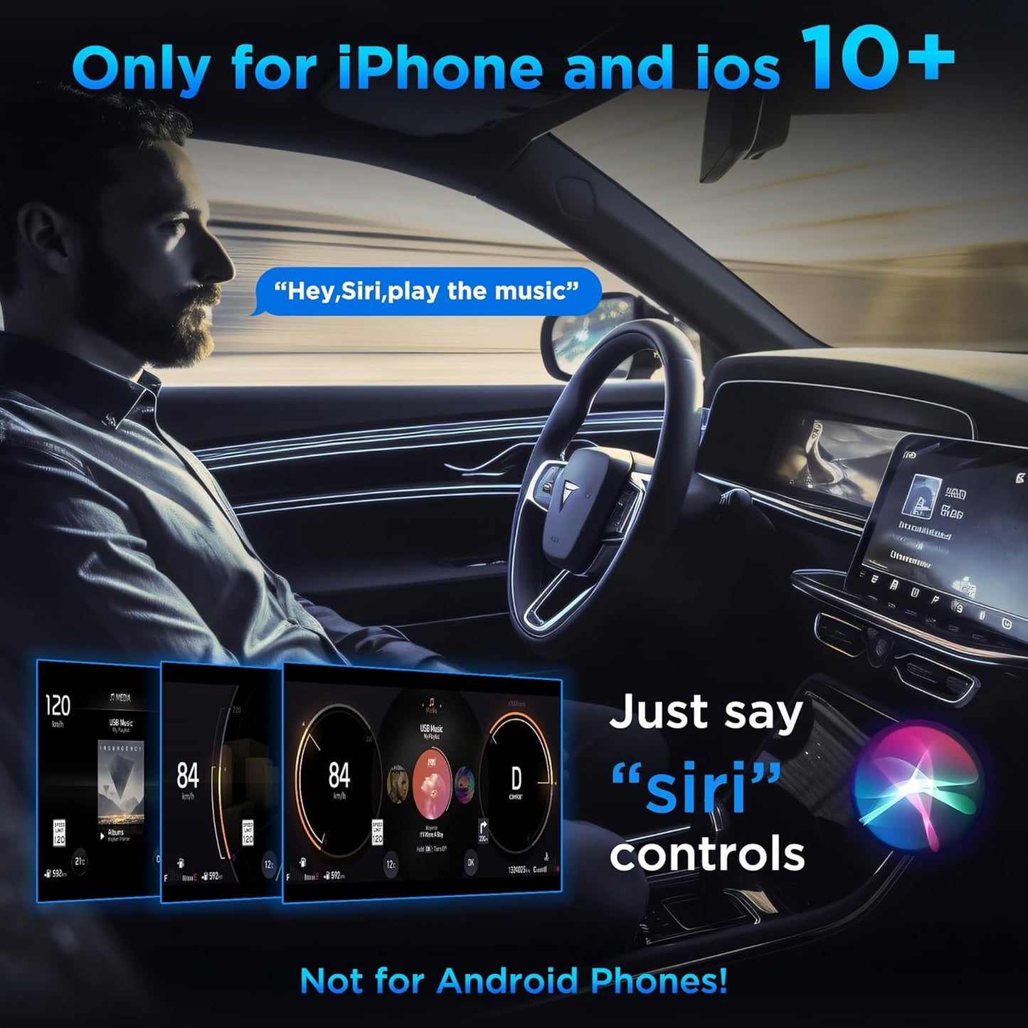 Wireless Carplay Adapter, Converts Wired to Wireless carplay Adapter for iPhone, Wireless Control Plug & Play Carplay for Cars from 2017 & for Apple iPhone iOS 10+