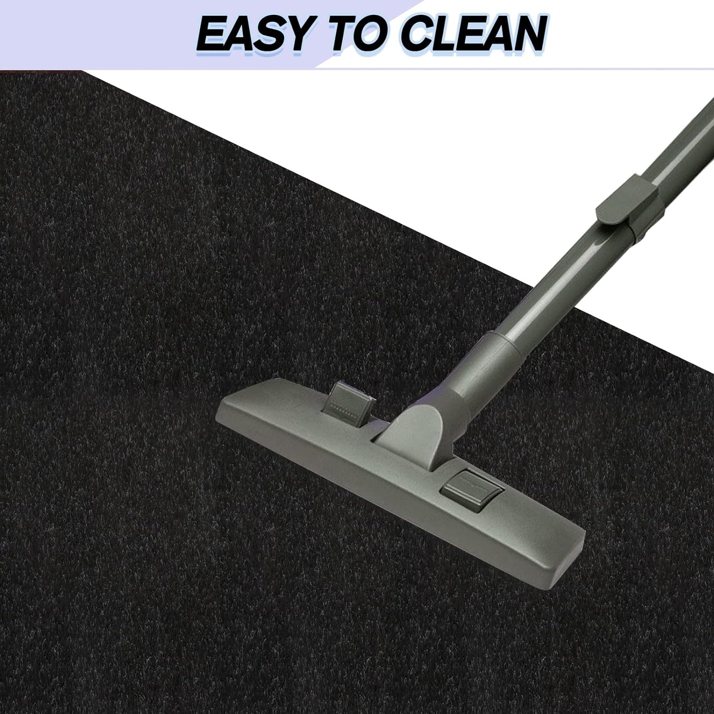 Custom Size Backed Non-Slip Area Rugs Runner, Easy Clean, Waterproof Runner Rugs for Hallway Entryway, Kitchen, Laundry, 2FT x 26FT, Black
