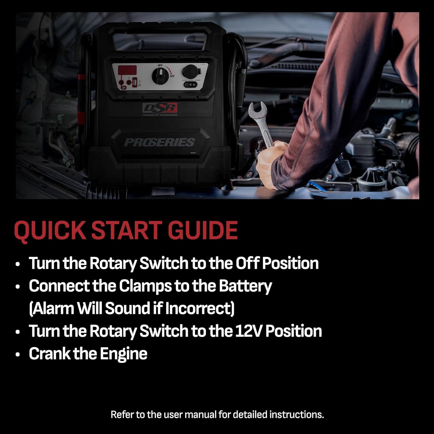 Schumacher Electric DSR ProSeries Car Battery Jump Starter, Maintainer & Portable Power Station - 12V 4000 Peak Amps & 700 Cranking Amps - with DC & USB Charging Ports - DSR159