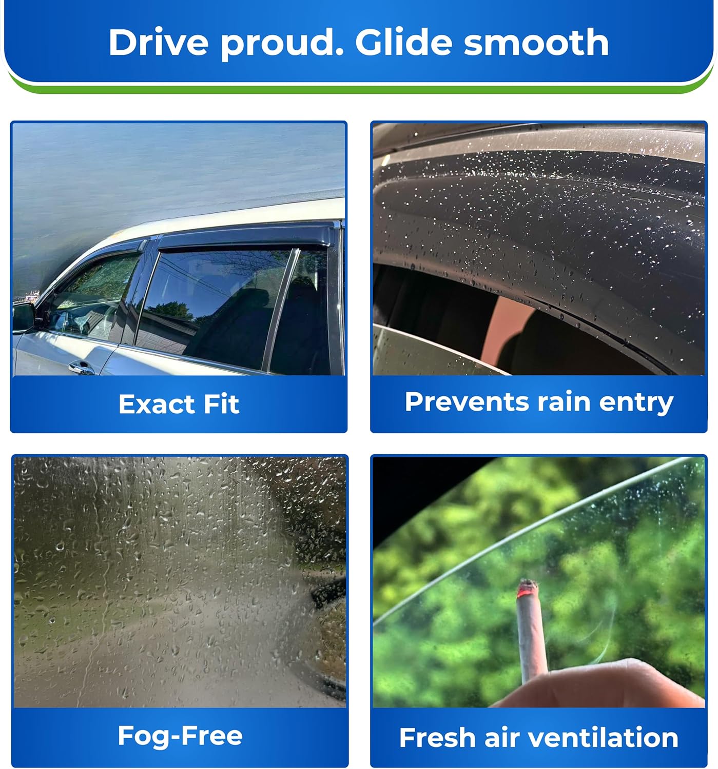 KPY Window Rain Guards Vent Visors Shades for 2002-2008 Dodge Ram 1500 Standard Cab, Window Wind Deflectors Shield for 2003-2009 Ram 2500 3500, 2003 2004 2005 2006 2007 2008 2009 (Standard Cab Only)