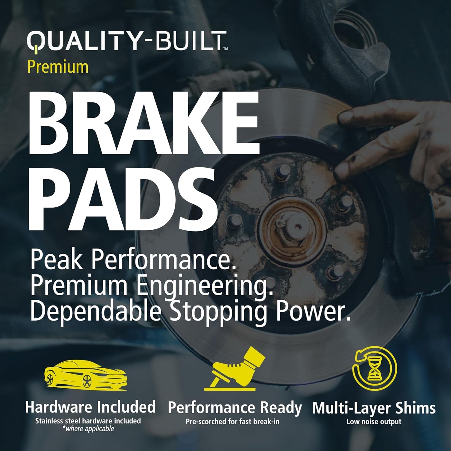 Premium Semi-Metallic Front Brake Pads (1001-1342M) Compatible with 2008-2020 Mercedes-Benz (C250/C300/C350/CLS400/E250/E300/E350/E400/E550/SLC300/SLK250/SLK300/SLK350)