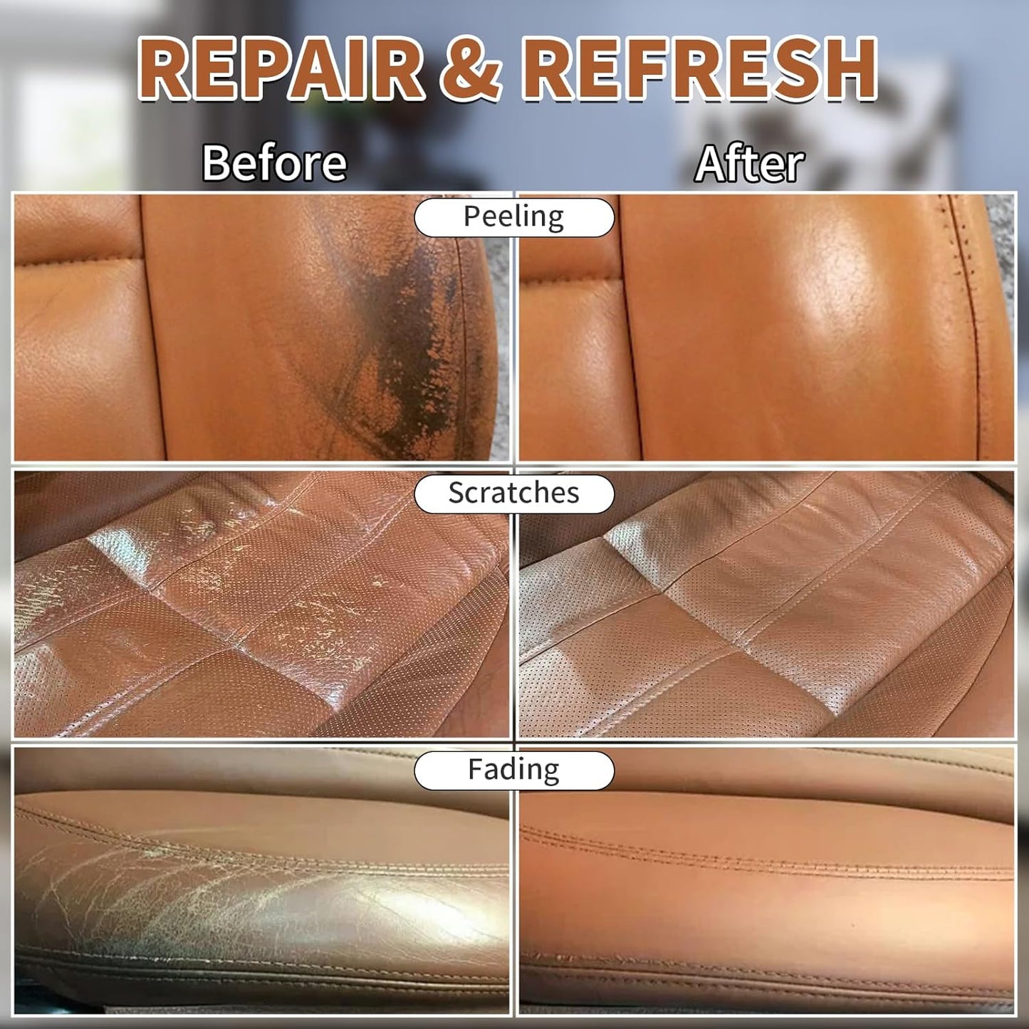 Light Brown Leather Recoloring Balm with 100ml Mink Oil,Leather Couch Scratch Remover,Leather Repair kit for Vinyl Furniture and Car Interior,Leather Dye Paint,Mink Oil for Leather