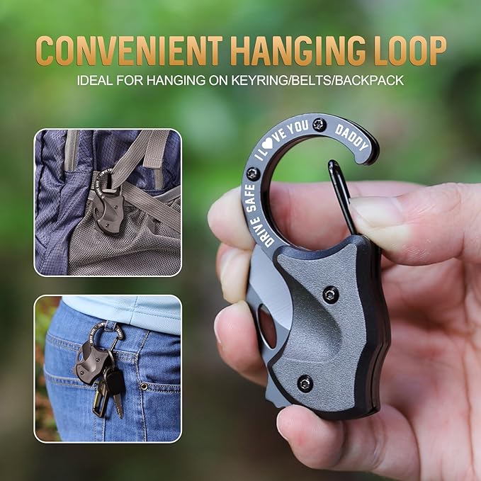 Gifts for Dad Fathers Day, Fathers Day Dad Gifts, EDC Box Cutter for Camping Hiking Fishing, Birthday Gift Ideas for Daddy, EDC Tool Gift from Daughter Son