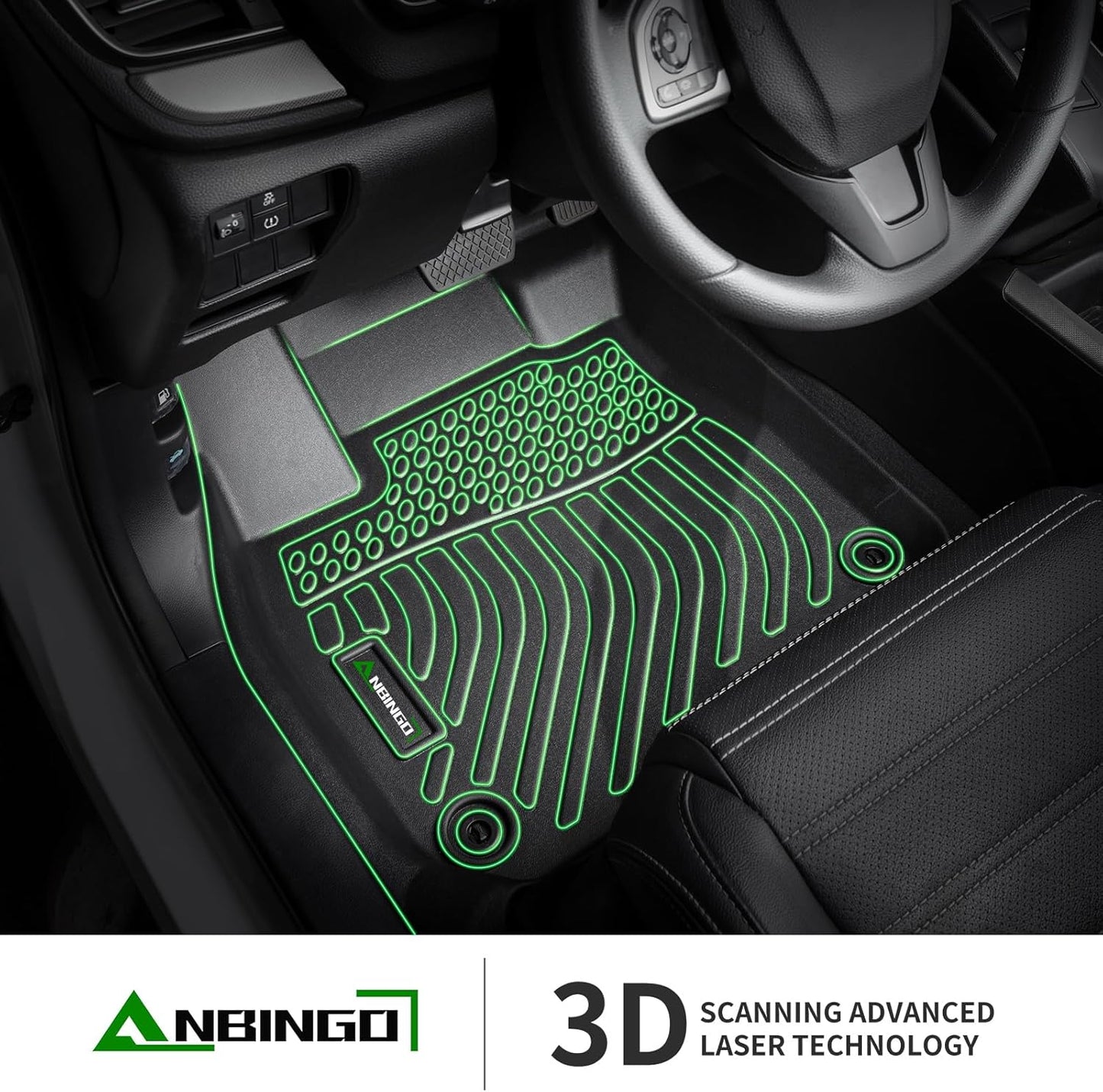 ANBINGO®-Floor Mats for GMC Terrain 2018-2024 & Chevrolet Equinox 2018-2024 (Not or EV) TPE All Weather Accessories (Trunk Mat+Floor Mats)