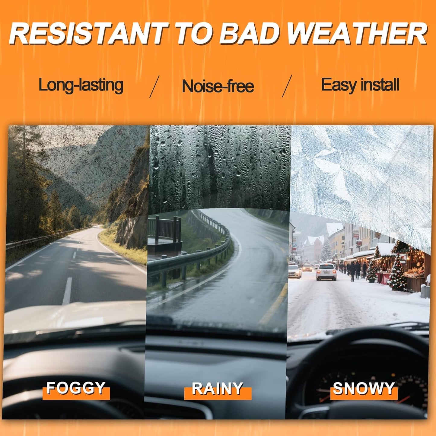 HULADAED® 24'' 20'' 15'' Windshield Wipers Replacement for Volvo XC90 2022-2016,Silicone Front Rear Wiper blades for MY Car-All Weather & Quiet(3 PACK)