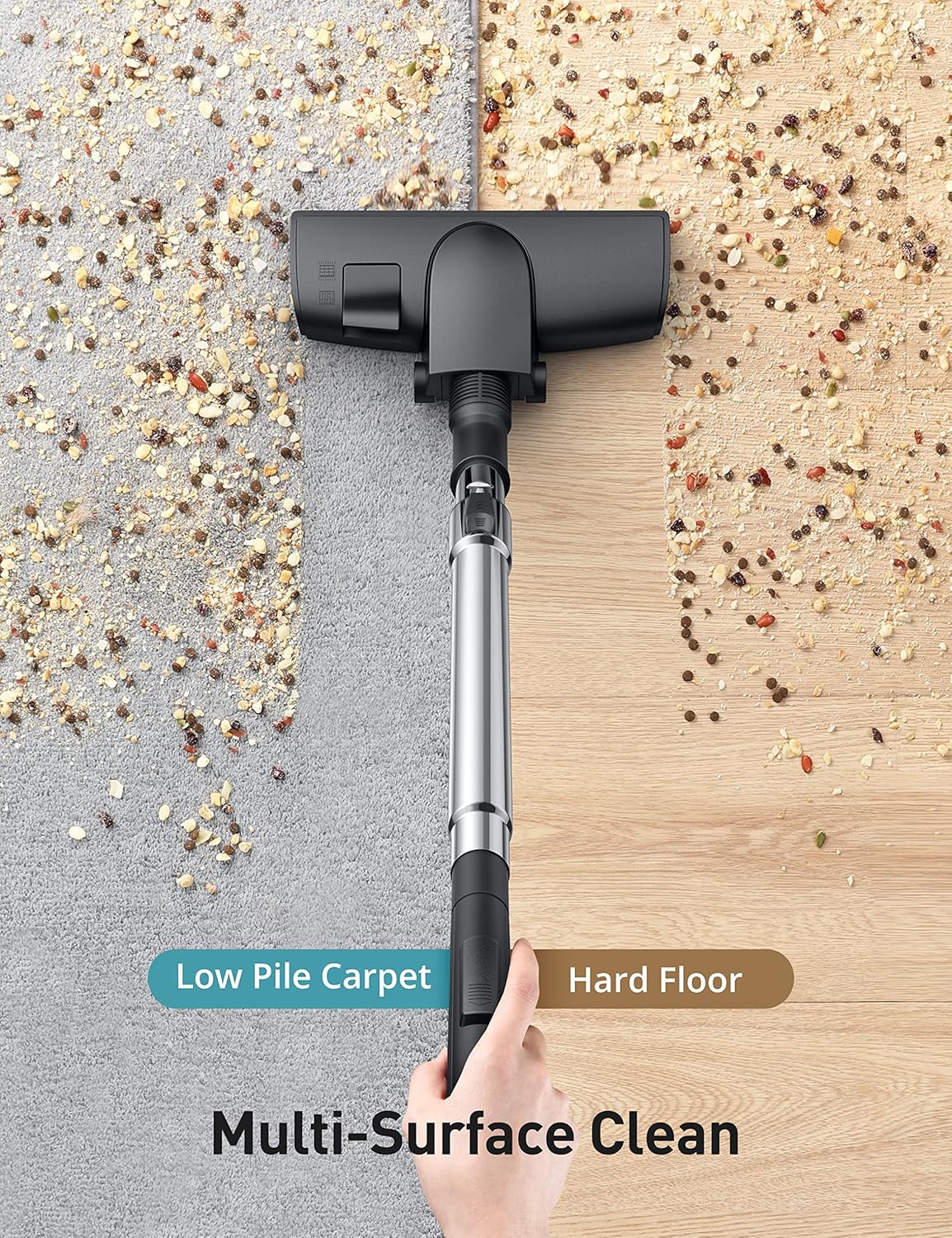 Aspiron Canister Vacuum, Upgraded 1600W Bagless Canister Vacuum Cleaner, Auto Cord Rewind, H13 HEPA Filter, 3.7Qt Large Capacity, 5 Tools for Hard Floors, Carpet, Pet, Upholstery, Tiles, Car, Violet